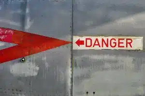 danger sign on wall