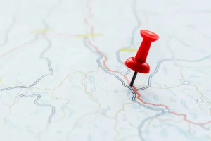 map with pin in it