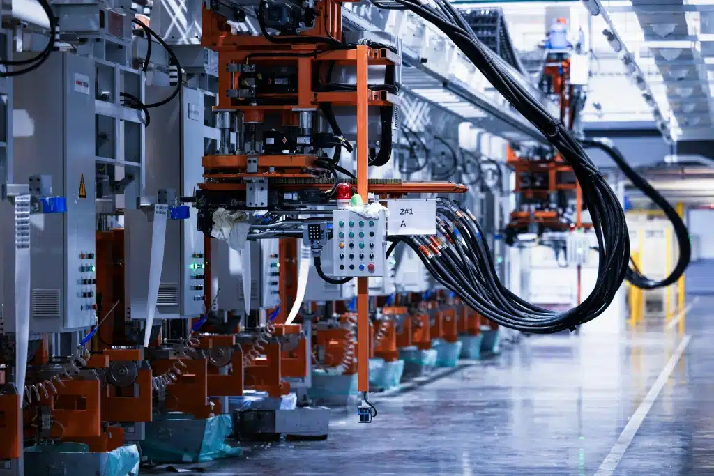 Machines in building for processing