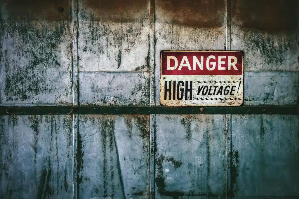 danger sign on wall