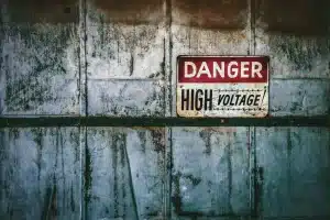 danger sign on wall